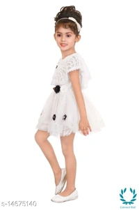 Princess Stylus Girls Frocks & Dresses - 1 Years, White, Cotton Blend, Frock, Pack Of:1